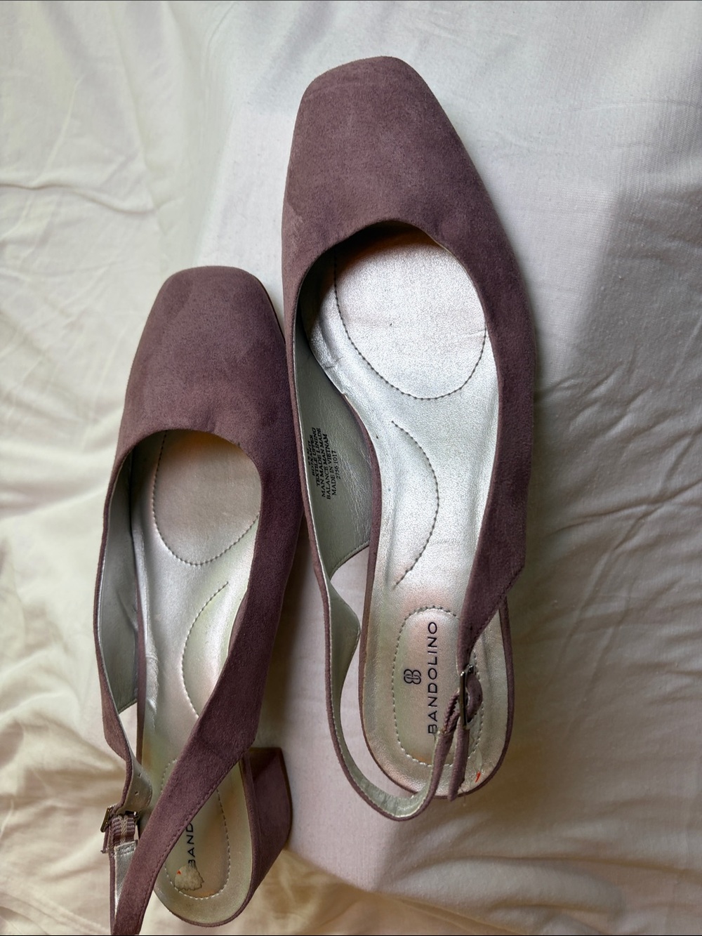 Bandolino Mauve Suede Slingback Heels